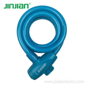 Spiral steel cable bicycle lock